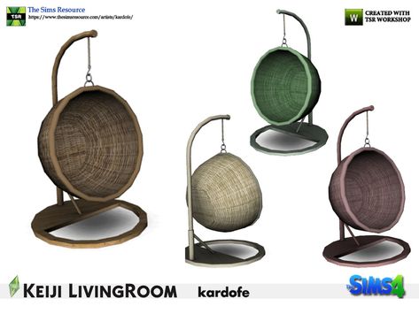 Sims 4 Hanging Chair, Sims Cc Furniture, Large Wicker Basket, Sims 4 Tsr, Sims 4 Bedroom, Tire Swing, The Sims 4 Packs, Sims 4 Expansions, Hanging Bed