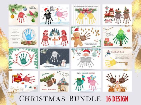 Christmas Handprint Art Craft Bundle, Xmas Handprint Craft, Kids Baby Toddler, School Activity, Gift, Memory Keepsake, DIY Card, Printable, Baby Handprint Christmas Cards, Christmas Fingerprint Art, Toddler School Activities, Christmas Footprint Art, Handprint Christmas Cards, Christmas Handprint Art, Infant Crafts, Christmas Handprint Crafts, Christmas Handprint