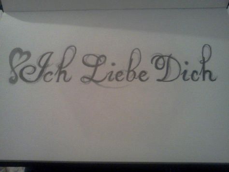 "Ich Liebe Dich" means i love you in german I Love You In Ukrainian Tattoo, I Love You In German Tattoo, Love Yourz Tats, German Love Quotes, German Tattoo, Military Brat Tattoo, Blue Butterfly Tattoo, Memorial Tattoos, All Tattoos