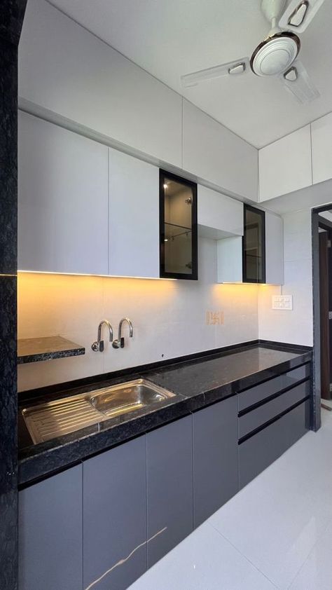 Modern & Modular Kitchen Designs ~ Trending & Latest Modular Kitchen Ideas ~ Home Decorating Ideas Kitchen Mica Designs, Two Colour Kitchen Units, Small Kitchen Modular Design, Mica Design, Kitchen Exterior, Modern Kitchen Tiles, Kitchen Unit Designs, Easy Home Upgrades, Kitchen Colours