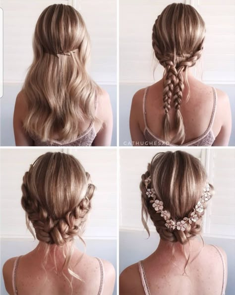 Step By Step Wedding Hairstyles, Hair Accessories Braids, Updo Hairstyles Tutorials, Hair Braiding Tool, Wedding Hairstyles Tutorial, Hairstyles Bridesmaid, Homecoming Hairstyles Updos, Bridal Hair Updo, Homecoming Hair Down