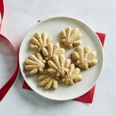 Two holiday classics—eggnog and spritz cookies—come together for a festive treat you’ll want to make year after year. Warm spices and rum flavor bring this holiday treat to life. Spritz Cookies, Seasonal Treats, Cookie Press, Cookie Flavors, Festive Treats, Treat You, Baking Sheets, Canned Pumpkin, Cookie Sheet