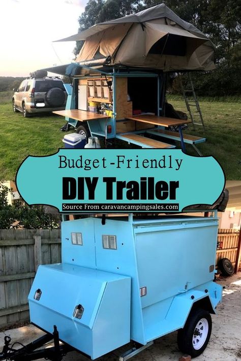 17 DIY Camper Trailer Ideas To Build Easily - DIYs Craftsy Diy Small Camper Trailer, Build Your Own Camper Trailer, Diy Mini Camper Trailer, Squaredrop Camper Diy, Mini Trailer Camper, Diy Camp Trailer, Diy Camper Trailer Plans How To Build, Box Trailer Camper Conversion, Diy Tent Trailer