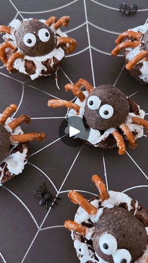 Spider Web Brownies, Chocolate Donut Holes, How To Make Spiders, Melted Marshmallow, Chocolate Donut, Come Along With Me, Kids Help, Eye Ball, Donut Holes