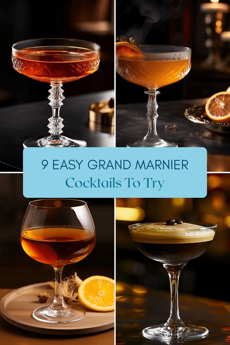 Discover an array of easy-to-make Grand Marnier cocktails including the B52, Roulette Royale, Satan's Whiskers, and more. Elevate your mixology game in minutes! Grand Mariner Recipes, Gran Marnier Drinks, Homemade Grand Marnier Recipe, B52 Drink, Grand Marnier Drinks, Grand Marnier Cocktail, Cocktails To Try, Cocktail List, Bourbon Cocktails