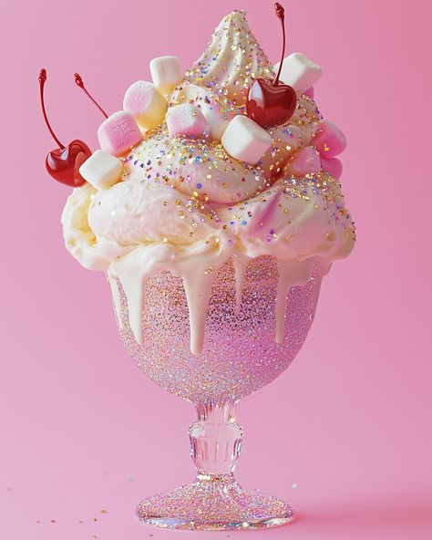 Ice-cream Sundaes should be free for girls 🍨🍧🍨 #icecream #glitter #glitteryfood #prettyfood #icecreamlover #girlythings #icecreamporn #sundae #sparkles #marshmallow #pinkaesthetic #thisisnotreal #aiart #aifood #foodphotography #aiartcommunity #glittergirl #girlythings #pinterestgirl #sprinkles Glitter Ice Cream, Glitter Girl, Street Style Outfits Men, Ice Cream Sundae, Fake Food, Pinterest Girls, Be Free, Pretty Food, Pink Aesthetic