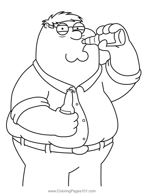 Peter Griffin Drinking Family Guy Coloring Page Family Guy Drawing Funny, Family Guy Frat Cooler, Drake Coloring Pages, Family Guy Tattoo Design, Family Guy Coloring Pages, Peter Griffin Tattoo, Peter Griffin Drawing, Family Guy Drawing, Funny Adult Coloring Pages