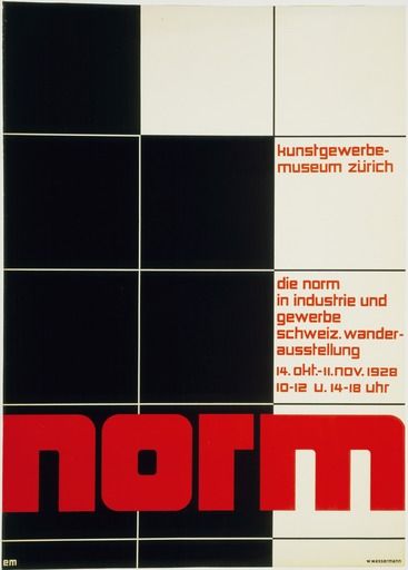 Ernst Mumenthaler, Theo H. Ballmer. Norm. 1928 Grid Poster, International Typographic Style, Swiss Style, Museum Poster, Swiss Design, Modern And Contemporary Art, Design Movements, Modern Graphic Design, Exhibition Poster