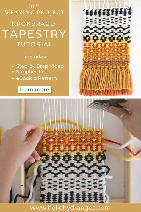 Krokbragd Weaving Tutorial, Weaving Designs Pattern, Krokbragd Weaving Patterns, Weaving Projects Beginners, Tapestry Weaving Patterns, Hand Weaving Patterns, Weaving Techniques Tutorials, Weaving Projects Ideas, Loom Weaving Patterns