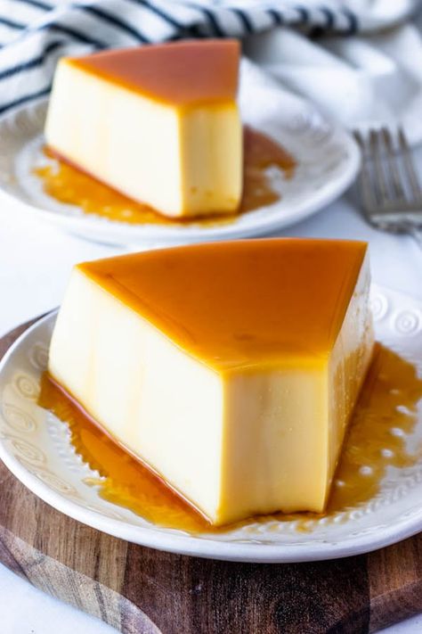 No-Bake Flan #caramelflan #nobake #cremecaramel #flan #pudim #christmas #dessert #easy #glutenfree #custard #caramel #eggfree No Bake Flan, Best Flan Recipe, Fav Dessert, Venezuelan Recipes, Flan Recipes, Condensed Milk Recipes Desserts, Flan Recipe Easy, French Custard, Flan Dessert