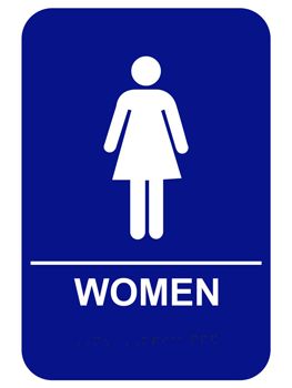 Women's ADA Braille Restroom Sign