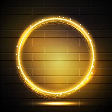 Electricity Lamp, Circle Lighting, Particle Effects, Neon Frame, Circle Border, Optical Flares, Neon Effect, Light Logo, Design Shapes