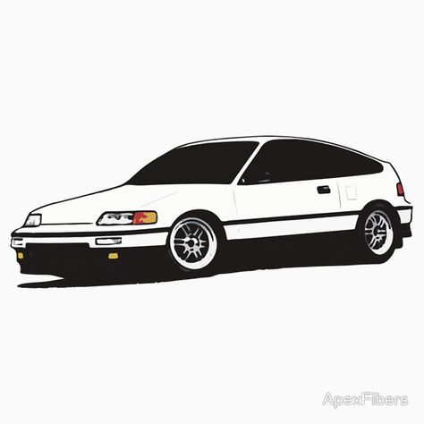 Crx Si, Decal Ideas, Honda Crx, Mitsubishi Evo, Custom Garages, Car Shirts, Car Cartoon, Car Culture, Toyota Tundra