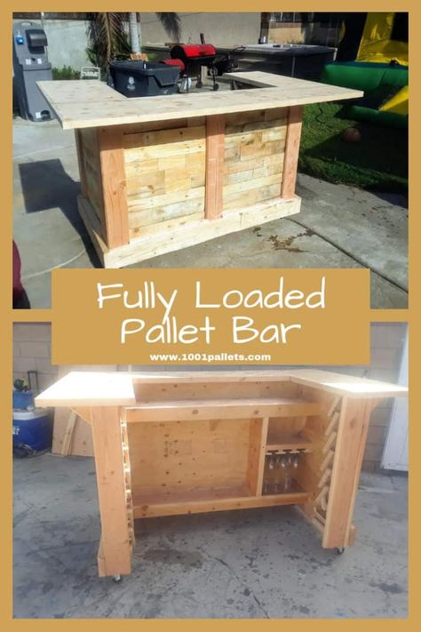 Here at our rustic family... We specialize in custom rustic furniture built to your size and style.  #PalletBar, #ReclaimedPallet, #ShabbyChic, #Vintage #DIYPalletBars Pallet Wood Outdoor Projects, Wooden Pallet Bar, Italian Bedroom Furniture, Bar Exterior, Pallet Bar, 1001 Pallets, Pallet Outdoor, Recycled Pallets, Reclaimed Wood Furniture