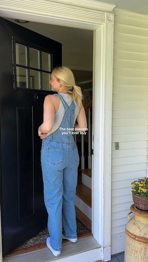 Lilly's Amazon Page Amazon Shop The Look, Amazon Overalls, Full-length Medium Wash Overalls For Spring, Affordable Full-length Casual Overalls, Amazon Outfits Women, Casual Non-stretch Denim Overalls, Brown Puffer Jacket, Cheap Non-stretch Denim Blue Overalls, Brown Puffer