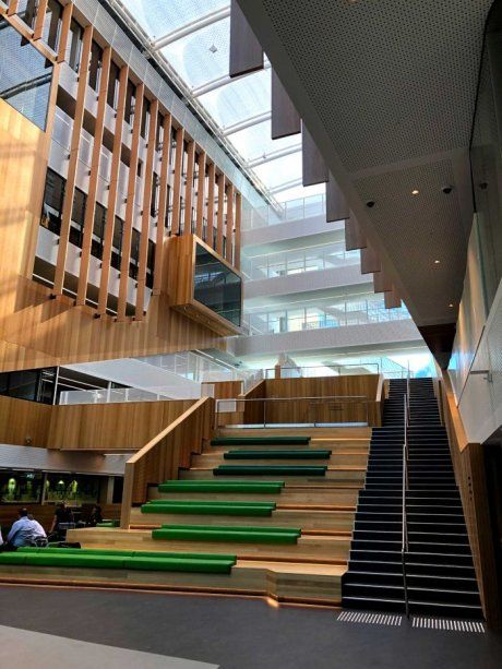 School Foyer, High School Design, Atrium Design, School Building Design, School Hallways, School Interior, Education Architecture, Structure Architecture, Music School