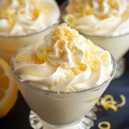 Lemon Cheesecake Mousse Lemon Cheesecake Mousse Recipe, Lemon Cheesecake Mousse, Cheesecake Mousse Recipe, Refrigerated Desserts, Lemon Raspberry Cheesecake, Mousse Cake Recipe, Coconut Cheesecake, Frozen Lemon, Trifle Dish