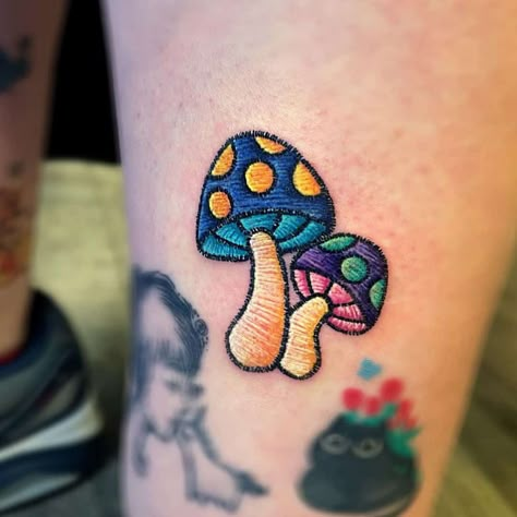 source Cute Mushroom Tattoo Ideas, Mushroom Man Tattoo, Tattooed Man, Wife Tattoo, Mushroom Tattoo, Wrist Tattoo Ideas, Wrist Tattoo Designs, Embroidery Tattoo, Girl Arm Tattoos