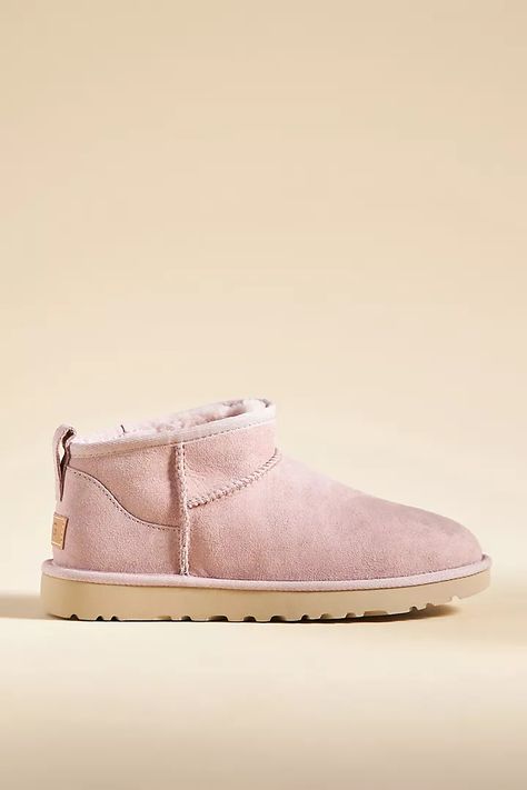 UGG Classic Ultra Mini Boots | Anthropologie Ultra Mini Boots, Pink Uggs, Mini Boots, Ugg Classic Ultra Mini, Random Clothes, Cute Nike, Cute Nike Shoes, Cute Nikes, Aesthetic Shoes