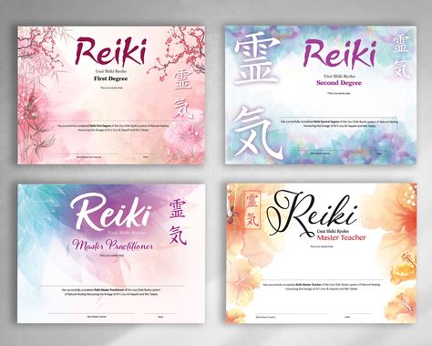 Reiki Attunement, Healing Design, Reiki Business, Reiki Courses, Naming Your Business, Holistic Therapies, Reiki Master, Art Template, Certificate Templates