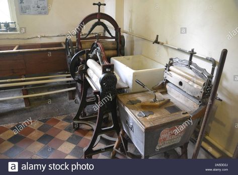 The Laundry inside Christchurch Mansion, Ipswich, Suffolk, UK. It is now a museum, open to the public. Stock Photo Old Laundry Room, Victorian Laundry Room, Ipswich Suffolk, Christchurch, Laundry Room, Doll House, Stock Photos