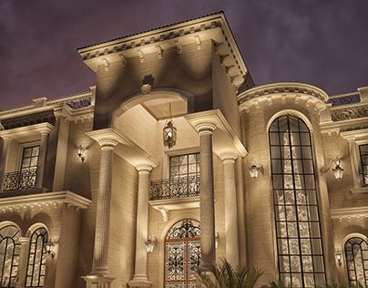 Private villa design at doha-qatar Private Villa Design, Big Mansions, Luxury Mansions Interior, Luxurious Mansion, Classic House Exterior, Poses Aesthetic, Dream Mansion, Dream Life House, Bloxburg Ideas