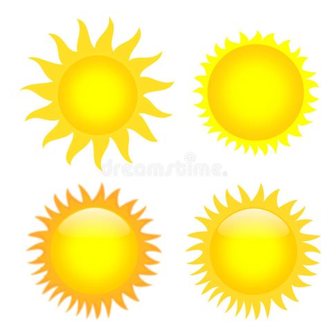 Sun. Illustration of sun. Few different types of sun royalty free illustration Art With Texture, Sun Clip Art, Tata Surya, Sun Vector, Weather Symbols, Sun Illustration, Element Symbols, Sun Flare, Sun Logo