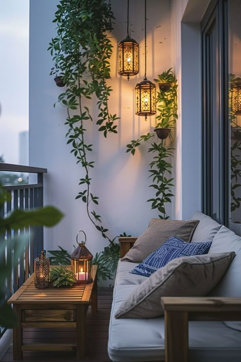 Discover effortless ways to beautify your small balcony with these easy DIY ideas. 🌼💡 Ruffle Shower Curtain, Balcon Mic, Small Apartment Balcony Ideas, Condo Balcony, Balkon Decor, Diy Balcony, Tiny Balcony, Small Balcony Garden, Terrace Decor