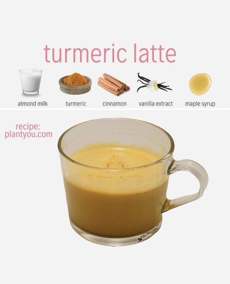 Healthy Latte Recipe, Turmeric Latte Recipe, Vegan Latte, Step By Step Recipes, Golden Milk Recipe, Turmeric Drink, Golden Milk Latte, Maple Syrup Recipes, Tea Latte Recipe