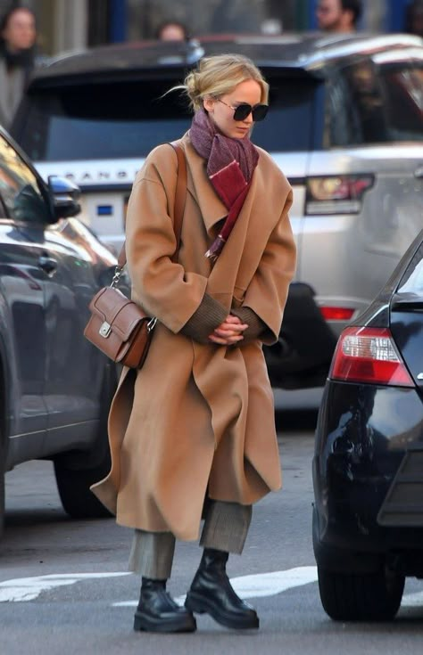 Hailey Bieber Has The Same Zipped Boot 1 Style From The Row As Jennifer Lawrence And Zoë Kravitz | British Vogue Row Boots, Jeniffer Lawrance, Mango Coats, Zoë Kravitz, Hailey Bieber Style, Leather Motorcycle Boots, Fashion Days, Style Boots, Camel Coat