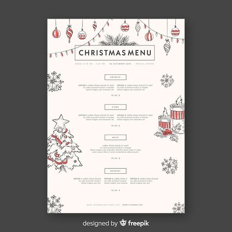 Christmas Dessert Menu, Christmas Menu Design, Holiday Party Menu, Xmas Menu, Drink Menu Design, Feed Layout, Template Menu, Menu Card Design, Menue Design