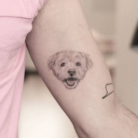 dog portrait tattoos realistic #dog #portrait #tattoos #realistic ~ dog portrait tattoos realistic Vienna Tattoo, Cat And Dog Tattoo, Dog Portrait Tattoo, Small Dog Tattoos, Tier Tattoo, Portrait Tattoos, Tattoo Animal, Tattoo Dog, Portrait Animal