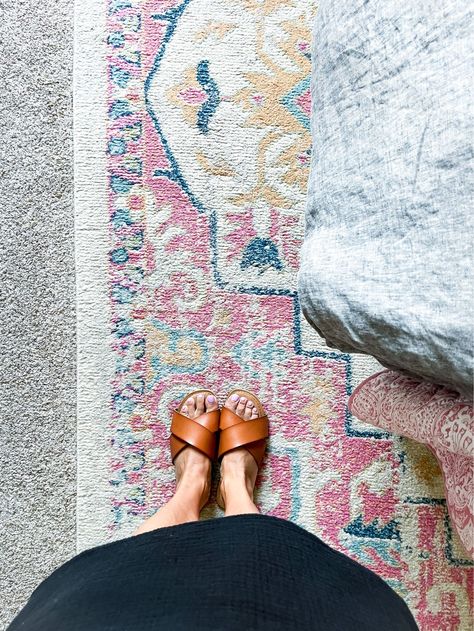 Pastel Rug Living Room, Pink And Blue Area Rug, Playroom Rugs Colorful, Pastel Area Rug, Bright Rug Living Room, Bright Rugs Living Room, Blue And Pink Rug, Multi Colored Rug, Girls Room Rug