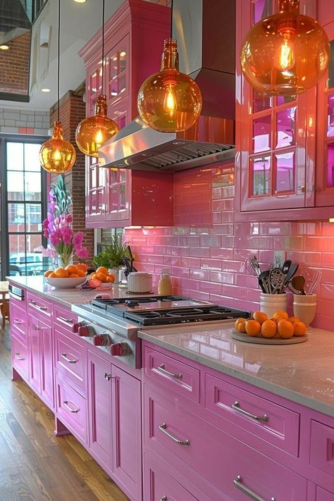 Pink Cabinets, Timeless Kitchen, Dream Apartment Decor, Future Apartment Decor, Pink Kitchen, Apartment Decor Inspiration, Kitchen Design Ideas, Maximalism, Dream House Interior