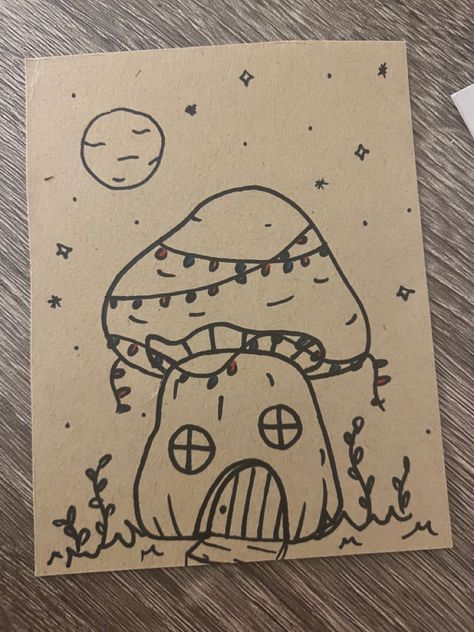 mushroom card holiday festive hand drawn diy Diy Gifts For Sisters Homemade, Mushroom Cards, Mushroom Card, Sister Gifts Diy, Christmas Drawing Ideas, Simple Birthday Cards, Sister Birthday Card, Homemade Gift Ideas, Christmas Drawing