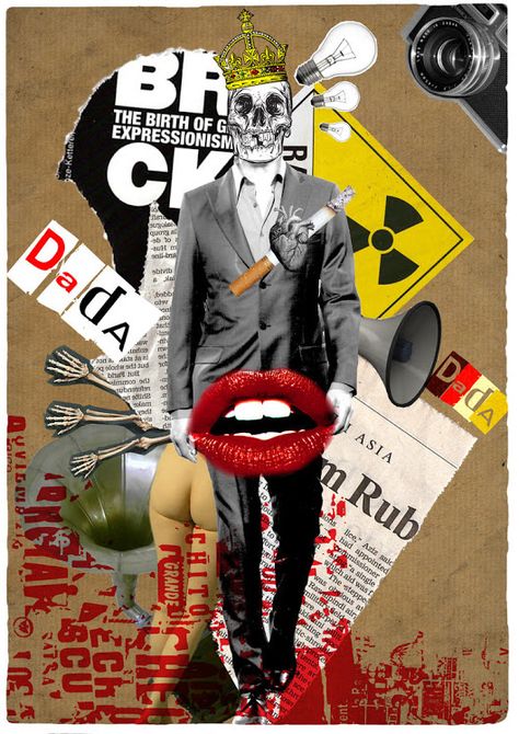 DADA 1913-1922: How to Make a Collage : Composition & Collage Design Dada Art Movement, Kunst Collages, Dada Collage, Images Pop Art, Poster Grafico, Dada Art, Pop Art Collage, Collage Collage, Collage Kunst