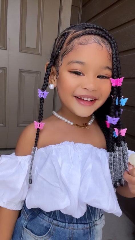 Cute Christmas Hairstyles For Kids Black, Kids Braided Hairstyles With Curls, Baby Doll Hairstyles, Toddler Box Braids, Amerie Rose, Cute Braided Hairstyles For Kids, Cute Hairstyles For Black Kids, Black Kids Braids, Infinity Skirt