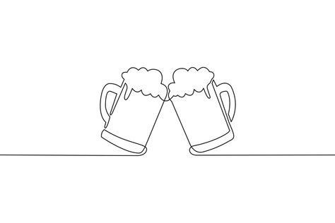 Beer Illustration, Continuous Line Art, Beer Cheers, Beer Tap, Continuous Line Drawing, Beer Taps, Continuous Line, Line Illustration, Line Art Drawings