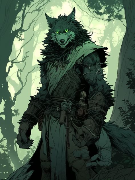 Werewolf Rpg, Pathfinder Rpg Characters, Wolf Warriors, Dungeons And Dragons Art, Werewolf Art, Creature Artwork, Dungeons And Dragons Characters, Dnd Art, Horror Characters