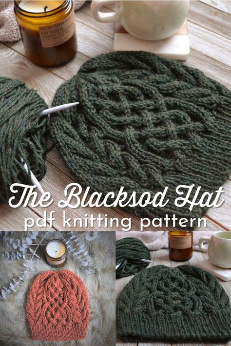 Blacksod Cable Knit Hat Pattern Celtic Cable Knit Sweater Patterns, Knit Beanies For Men Free Pattern, Men's Knit Hat Pattern, Irish Cable Knit Pattern, Cable Knit Hat Patterns, Cable Hat Knitting Pattern, Celtic Knot Knitting Pattern, Irish Knitting Patterns Free, Two Color Knit Hat Pattern Free