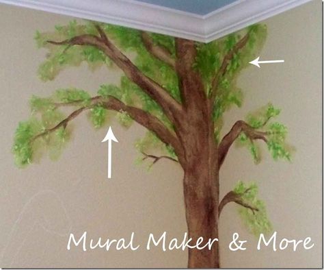 Finally, some detailed instructions on how to Easley paint tree texture Tree Mural Bedroom, Tree Mural Kids, Tree Mural Nursery, Woodland Mural, Kids Room Murals, Tree Wall Murals, Tree Textures, Tree Mural, Simple Tree