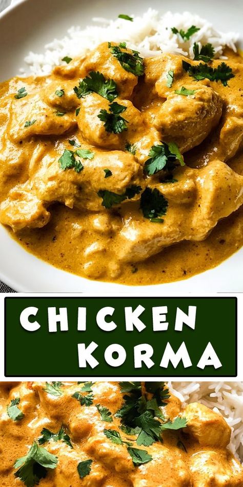 🍛 Rich, creamy, and filled with authentic Indian spices, this Chicken Korma recipe is a must-try! Perfect for cozy nights, it’s easy to make and absolutely delicious. #IndianFood #ChickenKorma #EasyDinner #ComfortFood #KormaRecipe Homemade Korma Sauce, Instant Pot Chicken Korma, Korma Chicken Recipes, Chicken Korma Recipe Indian Foods, Best Curry Recipe, Wife Meals, Korma Sauce, Lamb Korma, Korma Curry