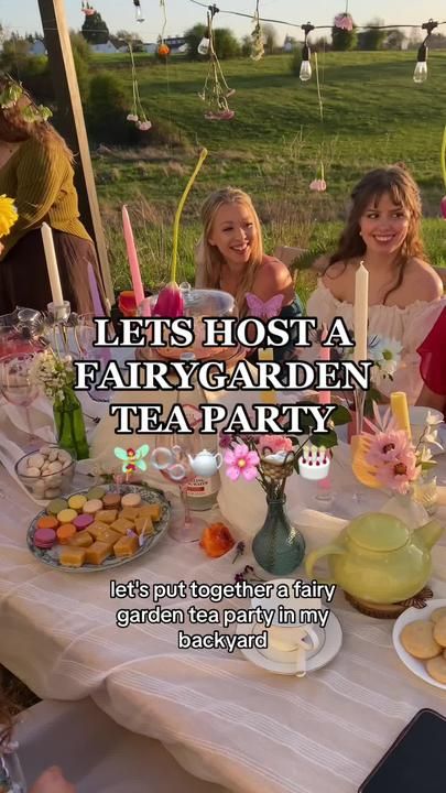 Fairy Garden Tea Party, Fairy Tea Parties, Garden Tea Party, Fairy Garden Party, Garden Party Birthday, Garden Birthday, Spring Equinox, Tea Party Garden, Fairy Parties