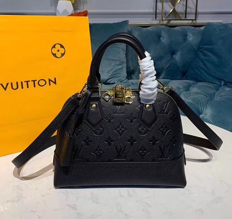 Louis Vuitton Monogram Empreinte Leather Neo Alma BB M44829-black Alma Bb Monogram, Business Cooperation, Bb Monogram, Business Questions, Alma Bb, Luxury Purses, Luxury Products, How To Make Handbags, Coach Swagger Bag