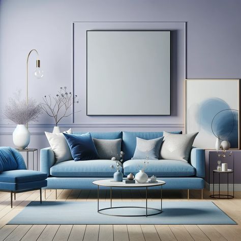 16 Stunning Wall Colors to Make Your Blue Couch Pop Light Blue Walls Living Room, Beige Wall Colors, Blue Walls Living Room, Lavender Walls, Mint Walls, Light Colored Furniture, Walls Living Room, Blue Couch, Light Blue Walls