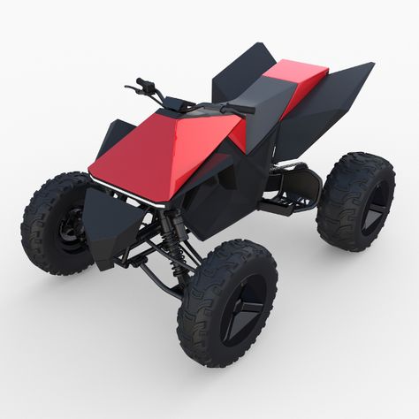 Tesla Cyberquad ATV Red Tesla Cyberquad, Custom Moped, Custom Street Bikes, Tesla Cybertruck, Brochure Design Inspiration, Devices Design, Wordpress Theme Design, Materials And Textures, Web Template Design