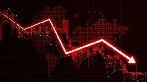 Illustration of stock market losses. Bankrupt financial information concept with arrows pointing down. Descending trading graph Trading Graph, Stock Graphs, Stock Market Graph, Arrow Pointing Down, Photoshop Poster Design, Thumbnails Youtube Background, Squirrel Pictures, Instagram Design Creative, Black Hd Wallpaper