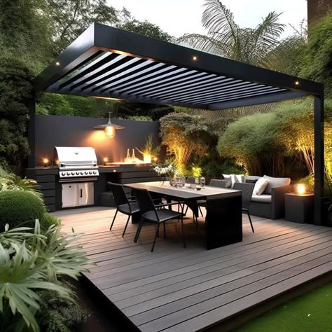 Terrace Garden Design, Modern Backyard Landscaping, Front Porch Ideas Curb Appeal, Patio Garden Design, Modern Backyard, Bbq Area, Outdoor Decor Backyard, Small Backyard Design, Outdoor Kitchen Design