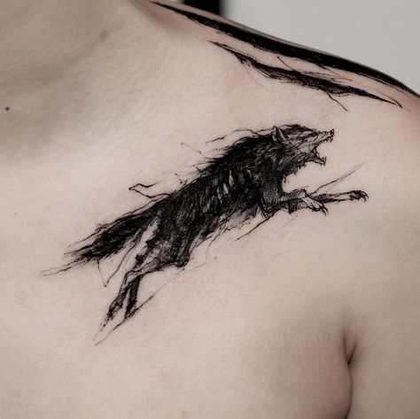 Dark Tattoos For Men, Cover Up Tattoos For Men, Small Wolf Tattoo, Scandinavian Tattoo, Wolf Tattoos Men, Wolf Tattoo Design, Thigh Tattoos Women, Subtle Tattoos, Wolf Tattoos