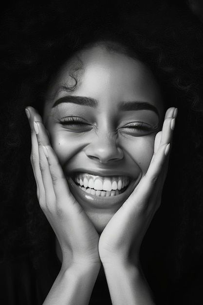 Smiling Person, Hands On Face, Happy Emotions, Laughing Face, Expressions Photography, Portrait Photography Inspiration, Women Laughing, Movie Black, Smile Teeth